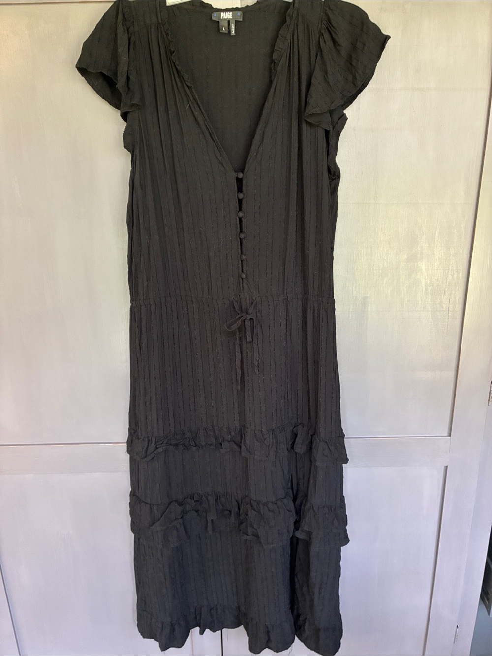 Paige large maxi washed hung to dry Black Ruffle Dress